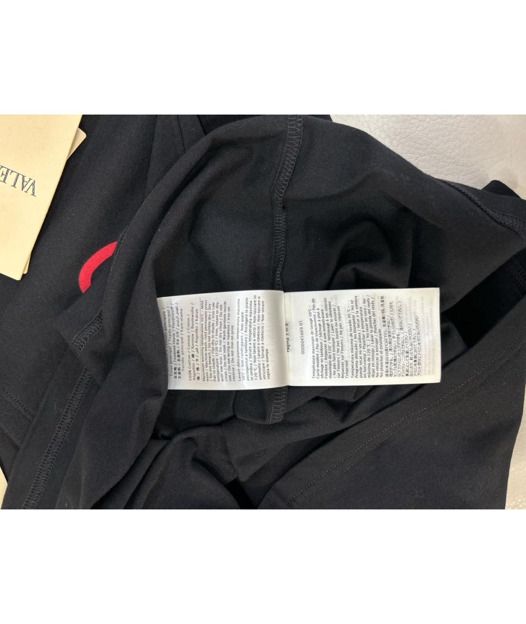 VALENTINO Черная хлопковая футболка, фото 8