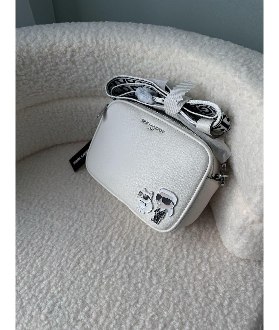 KARL LAGERFELD Белая сумка через плечо из искусственной кожи, фото 2