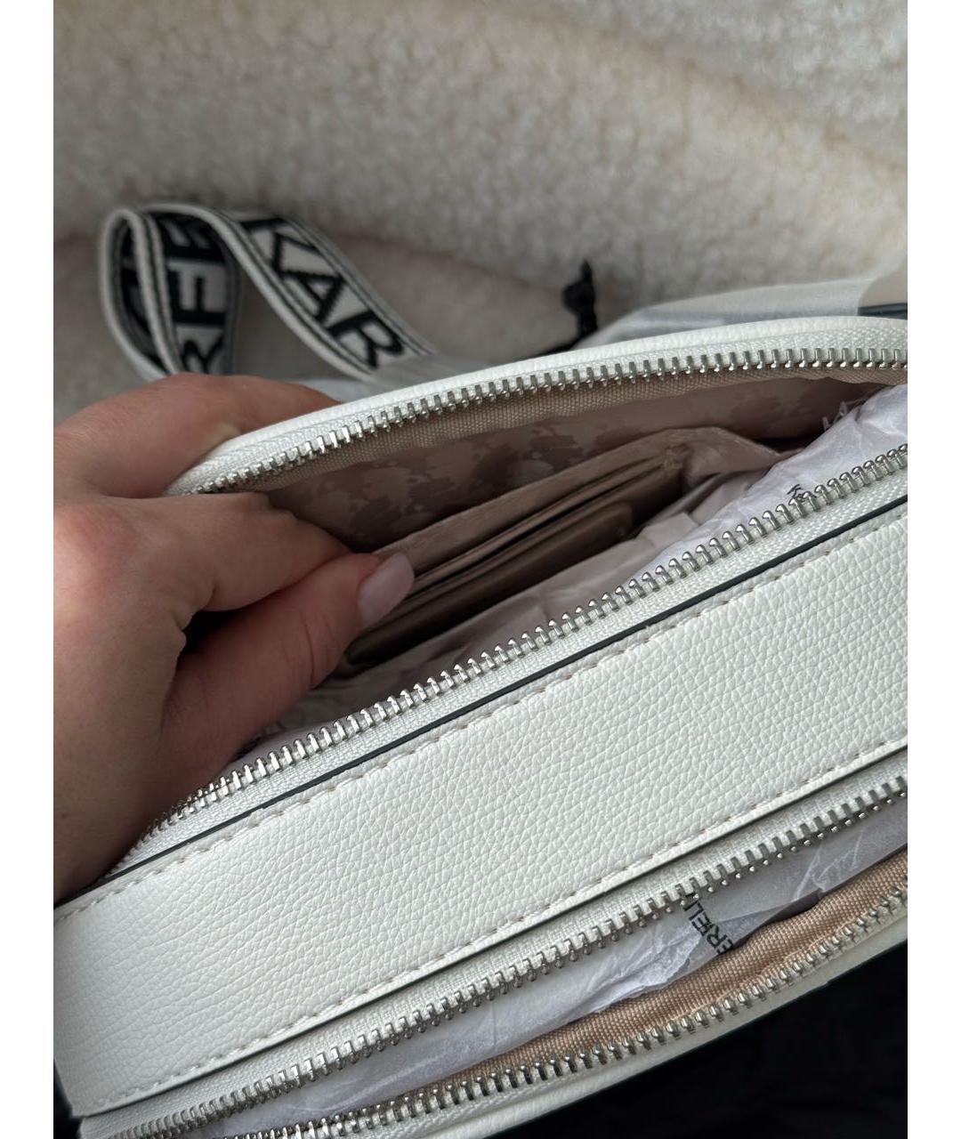 KARL LAGERFELD Белая сумка через плечо из искусственной кожи, фото 4