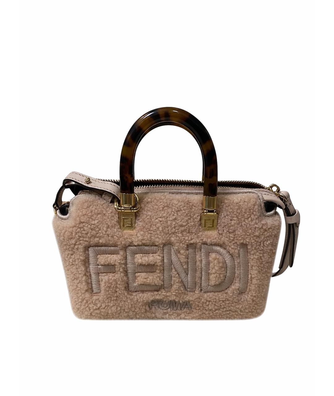 FENDI Розовая меховая сумка через плечо, фото 1