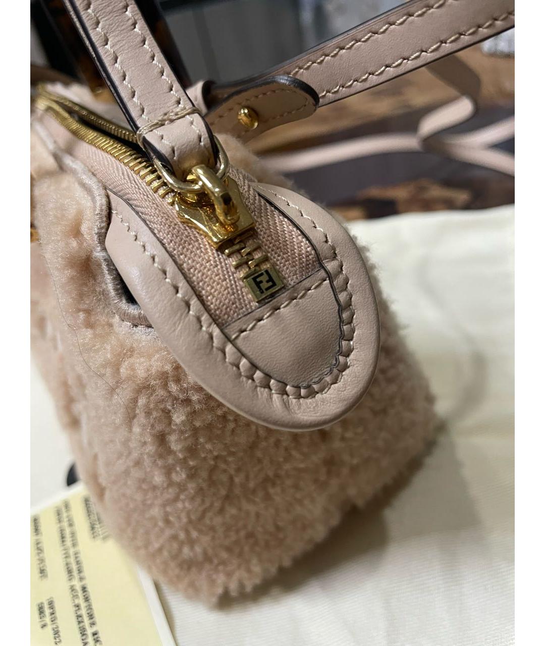 FENDI Розовая меховая сумка через плечо, фото 2