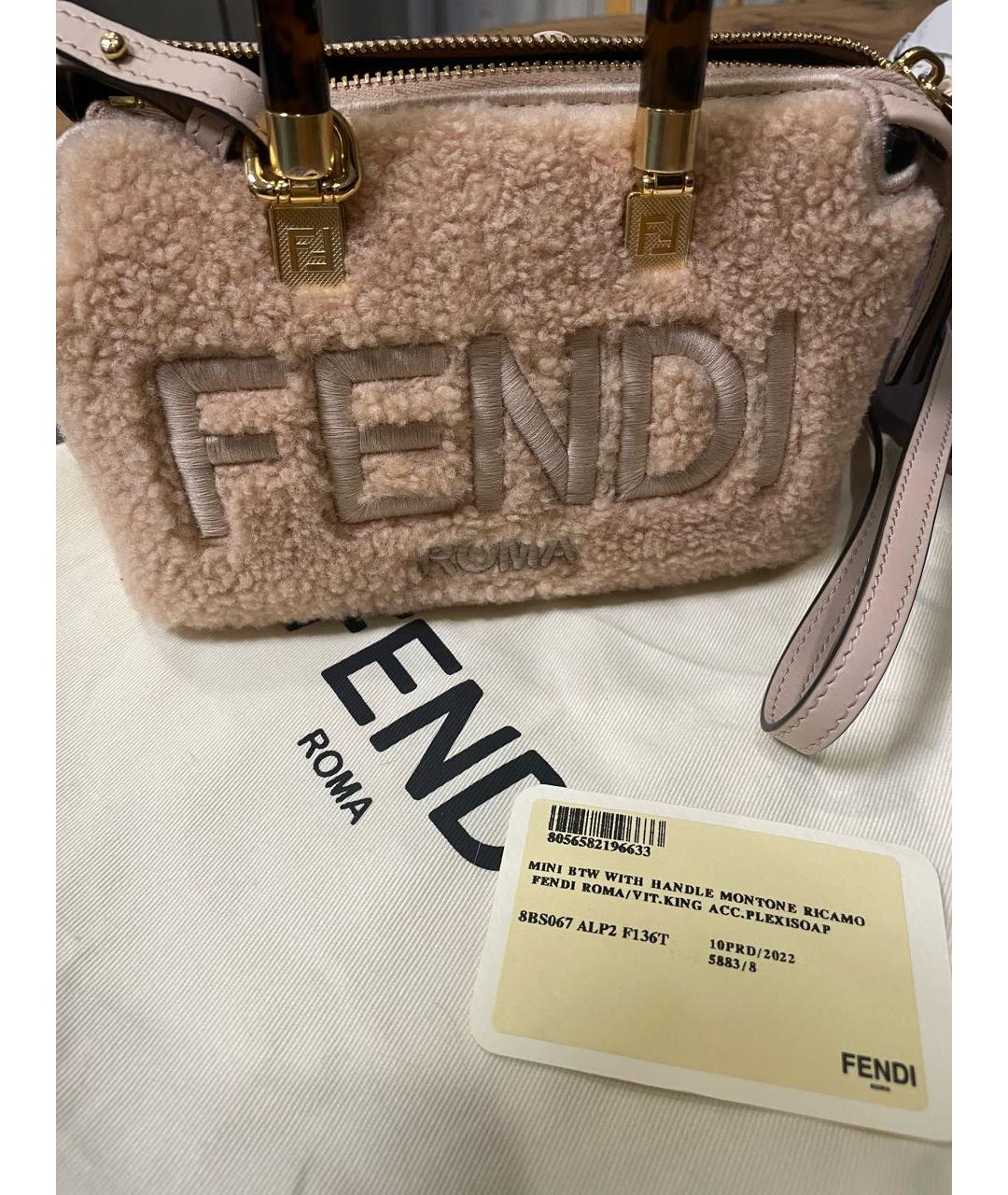 FENDI Розовая меховая сумка через плечо, фото 5