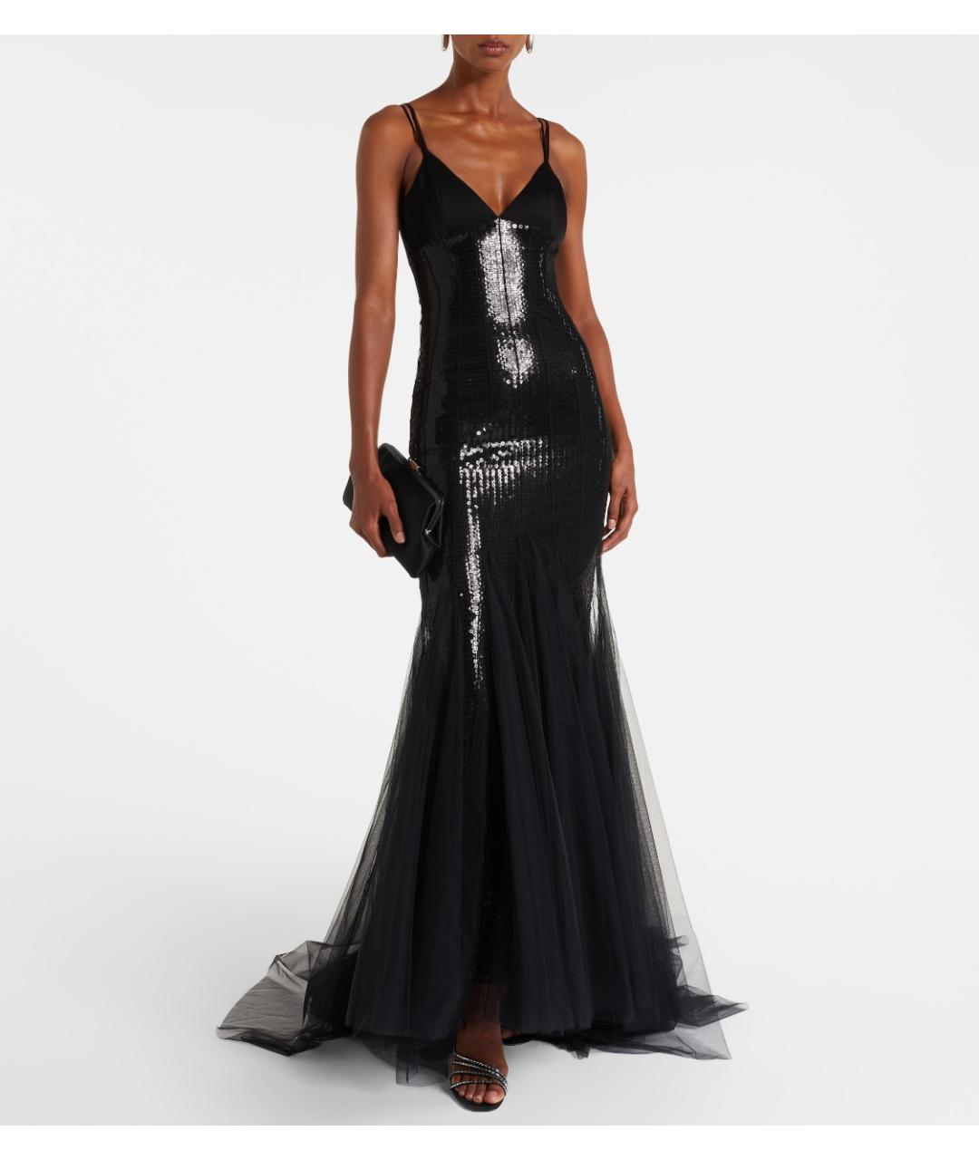 DAVID KOMA Черное полиэстеровое коктейльное платье, фото 2