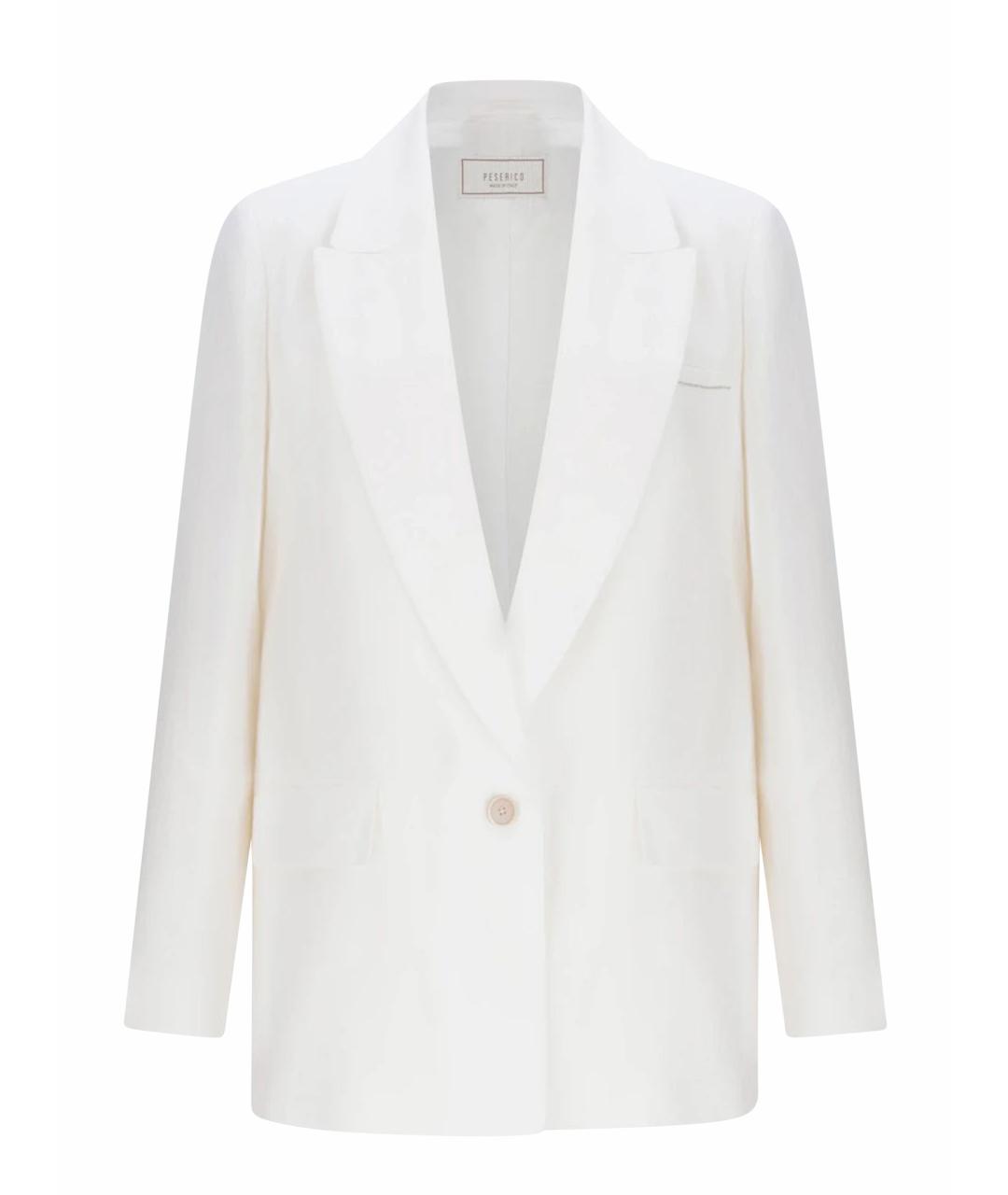 PESERICO Белый льняной жакет/пиджак, фото 1