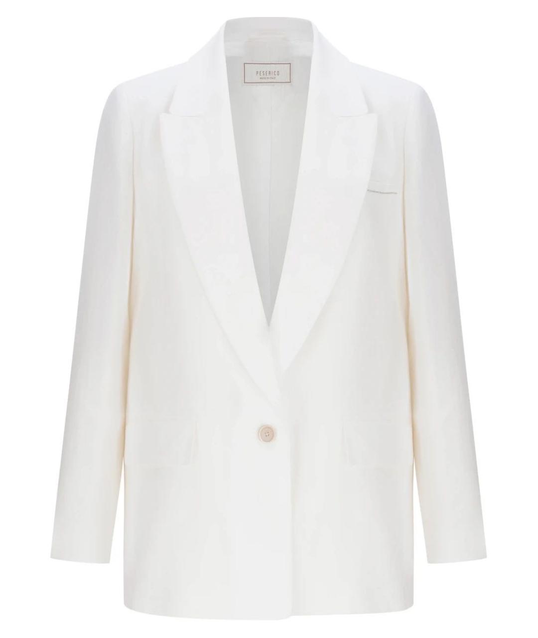 PESERICO Белый льняной жакет/пиджак, фото 5