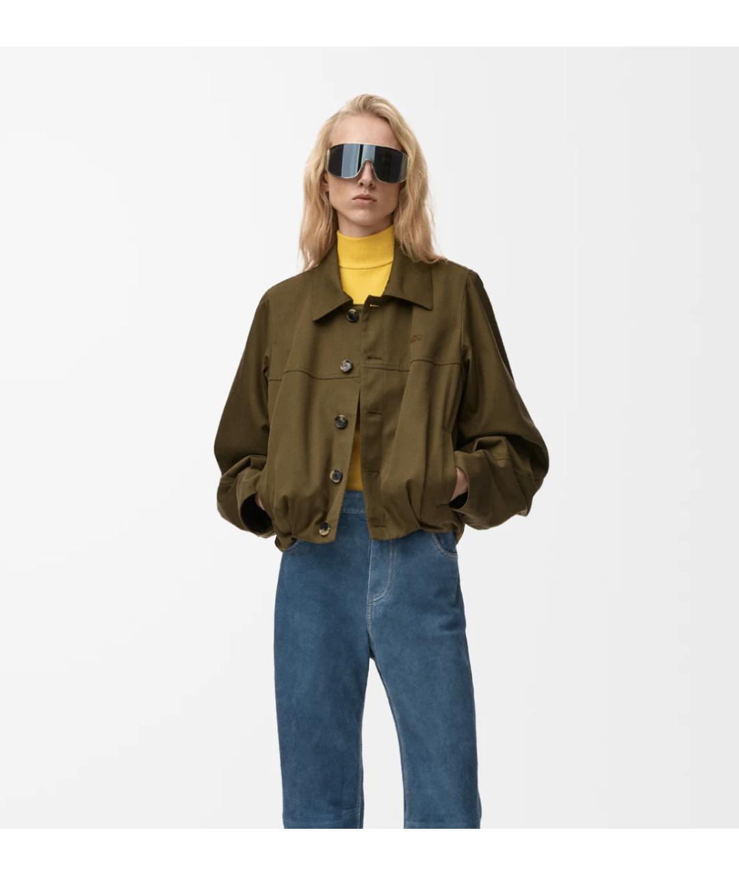 LOEWE Хаки хлопковая куртка, фото 2