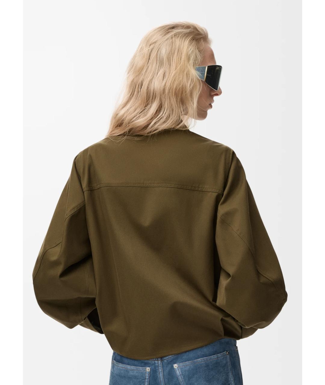LOEWE Хаки хлопковая куртка, фото 3