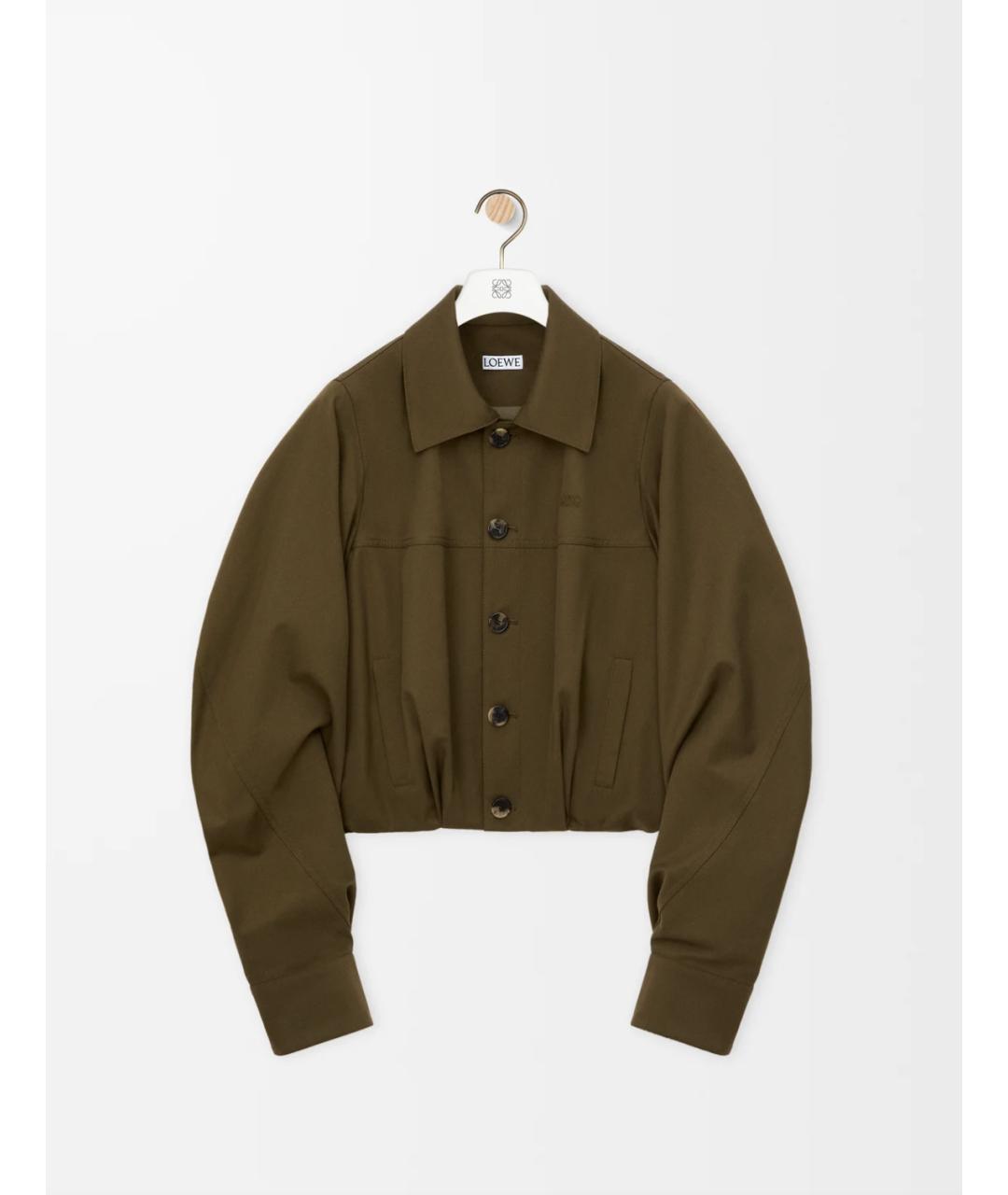 LOEWE Хаки хлопковая куртка, фото 4