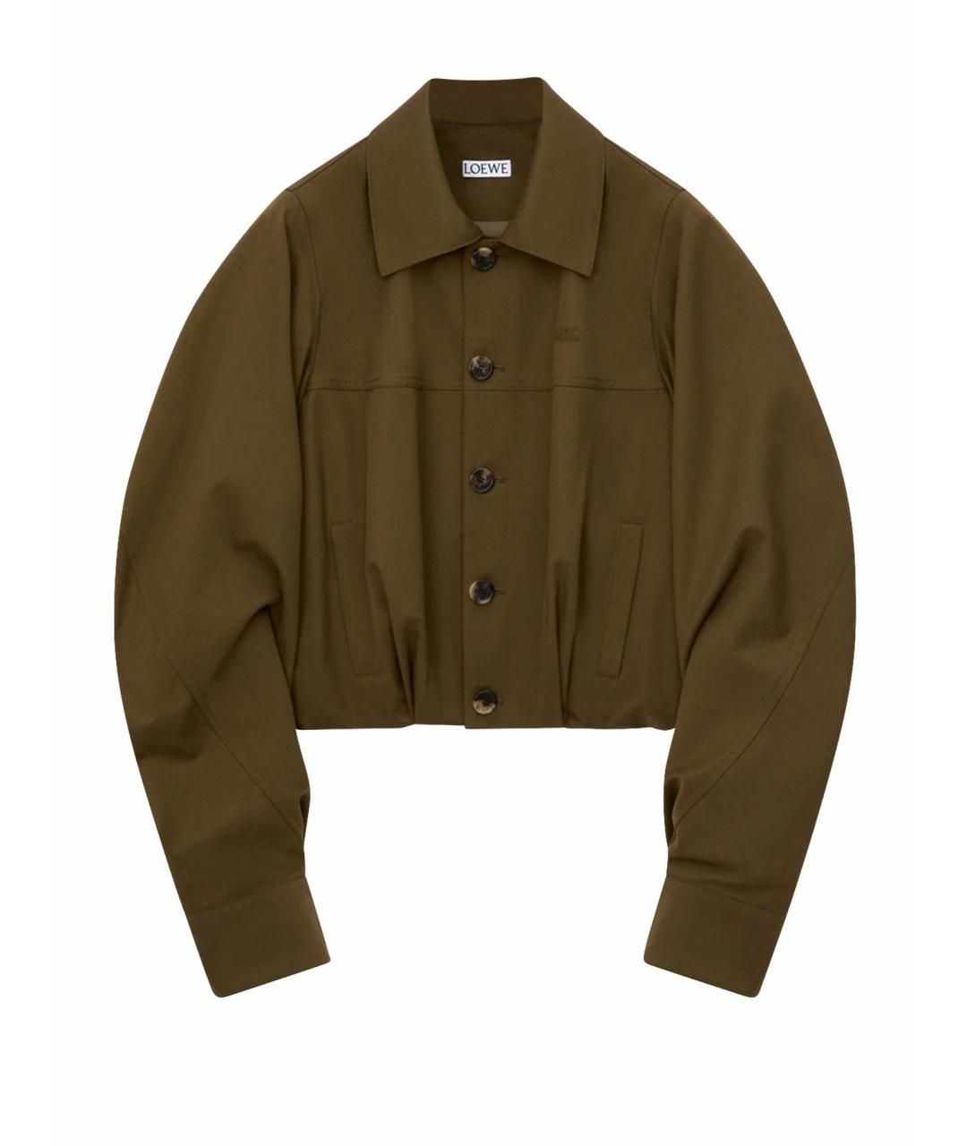 LOEWE Хаки хлопковая куртка, фото 1