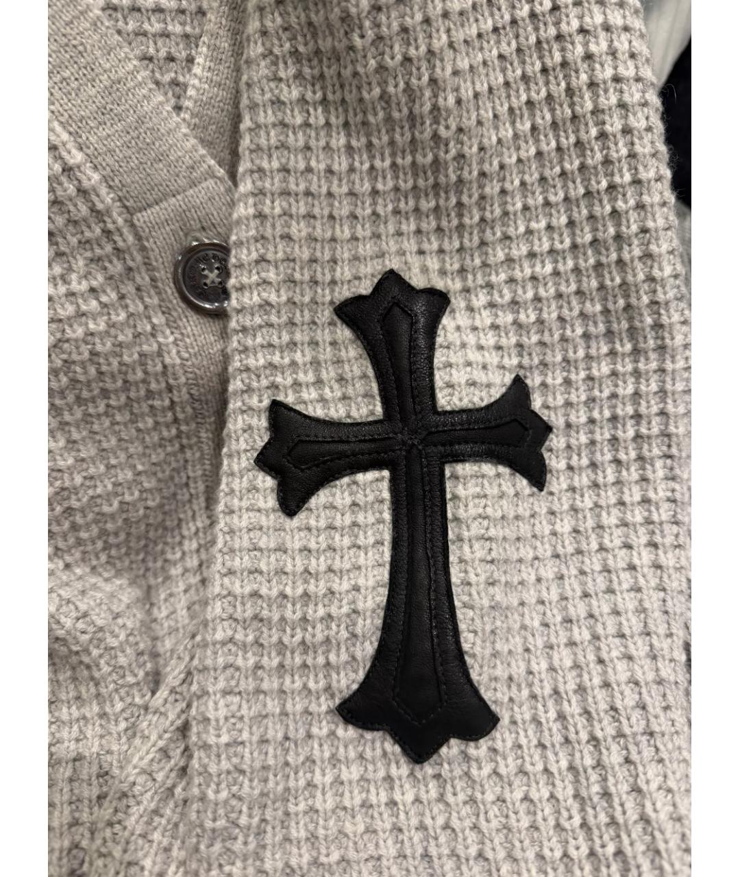 CHROME HEARTS Черный кашемировый кардиган, фото 4