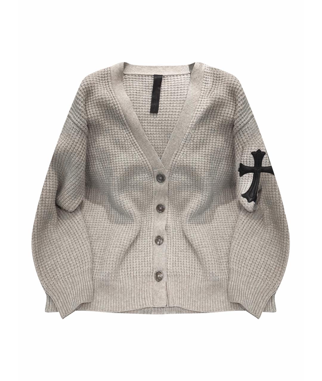 CHROME HEARTS Черный кашемировый кардиган, фото 1