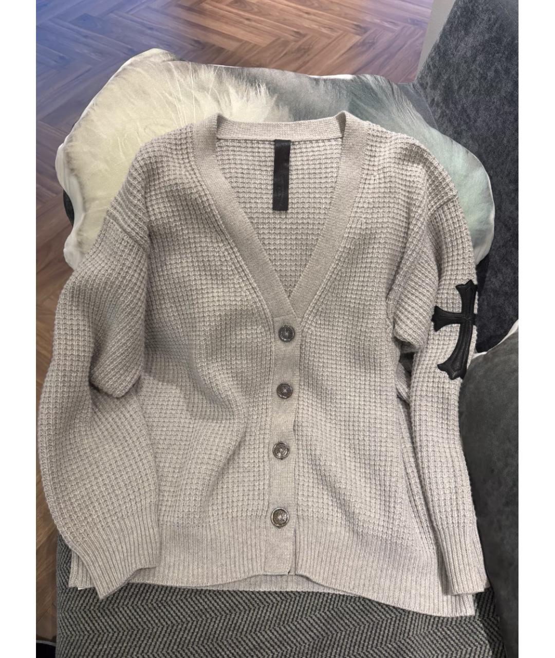 CHROME HEARTS Черный кашемировый кардиган, фото 6