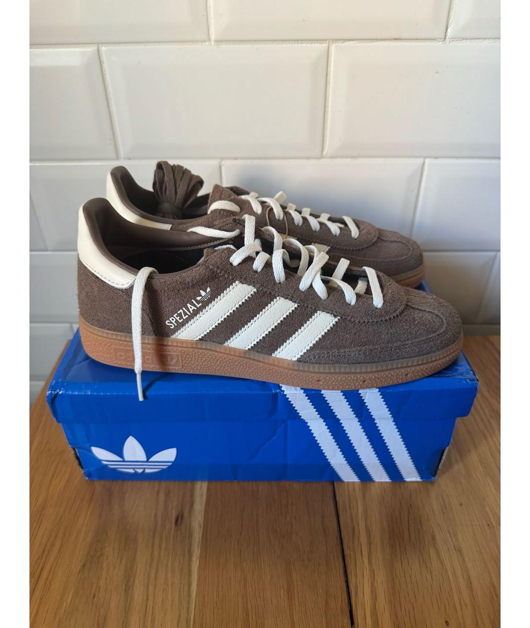 ADIDAS Коричневые замшевые кроссовки, фото 4