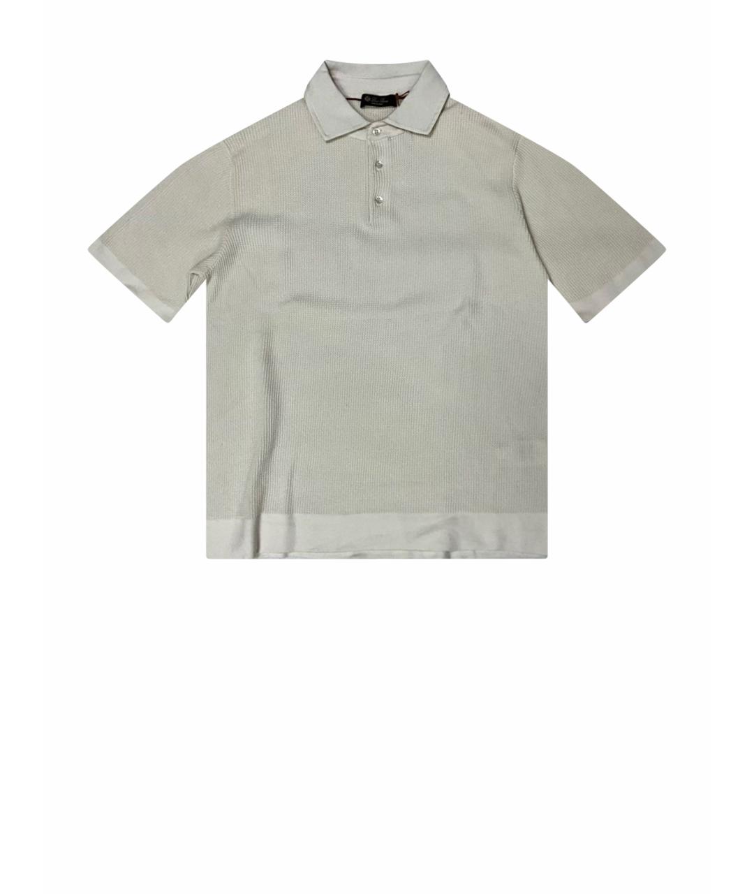 LORO PIANA Бежевое хлопковое поло с коротким рукавом, фото 1