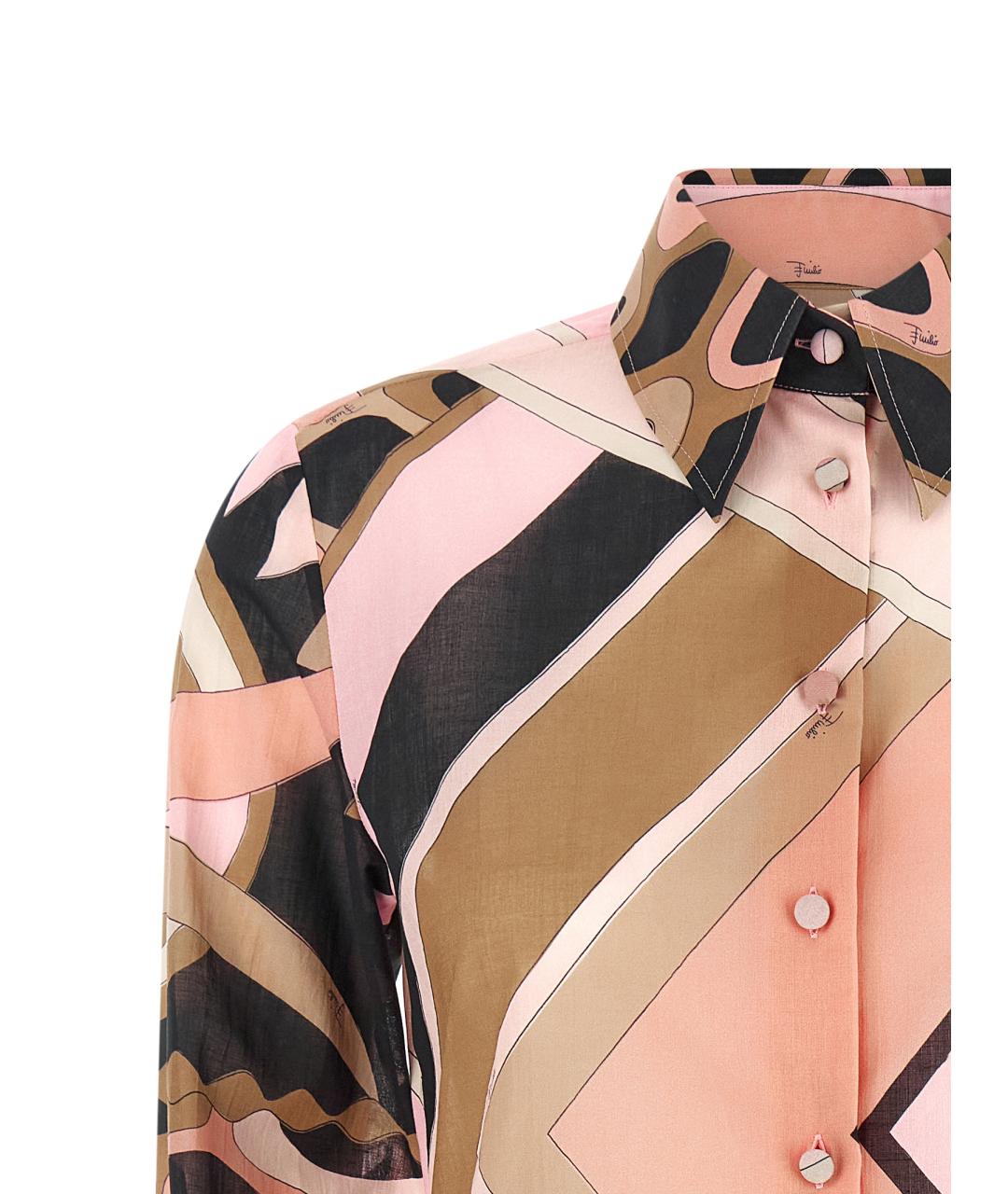 EMILIO PUCCI Розовая хлопковая рубашка, фото 3