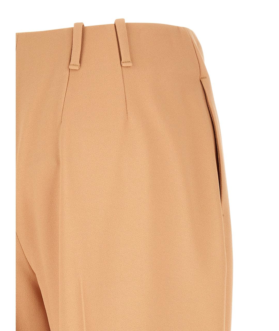 ERMANNO SCERVINO Бежевые вискозные прямые брюки, фото 4