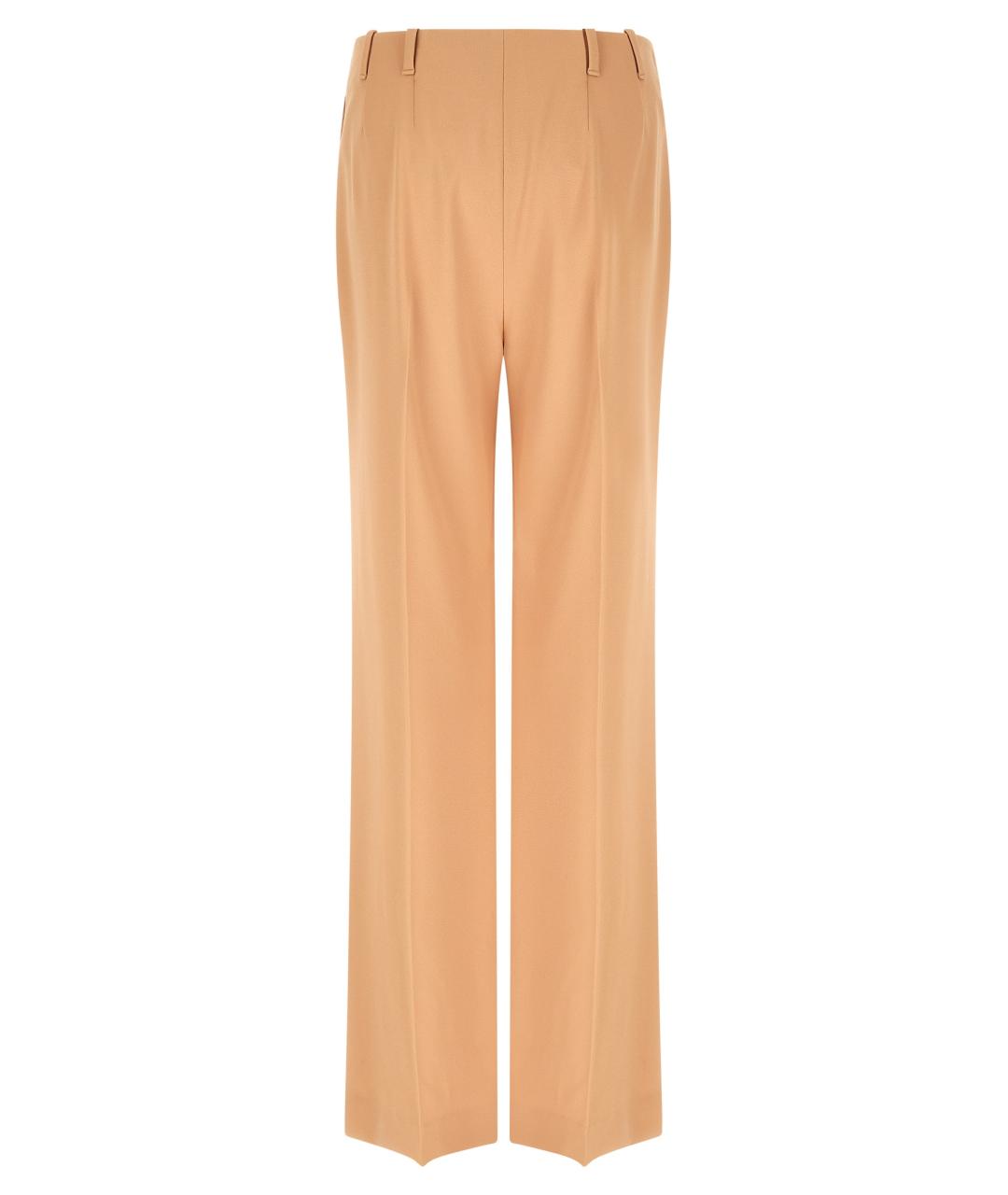 ERMANNO SCERVINO Бежевые вискозные прямые брюки, фото 2