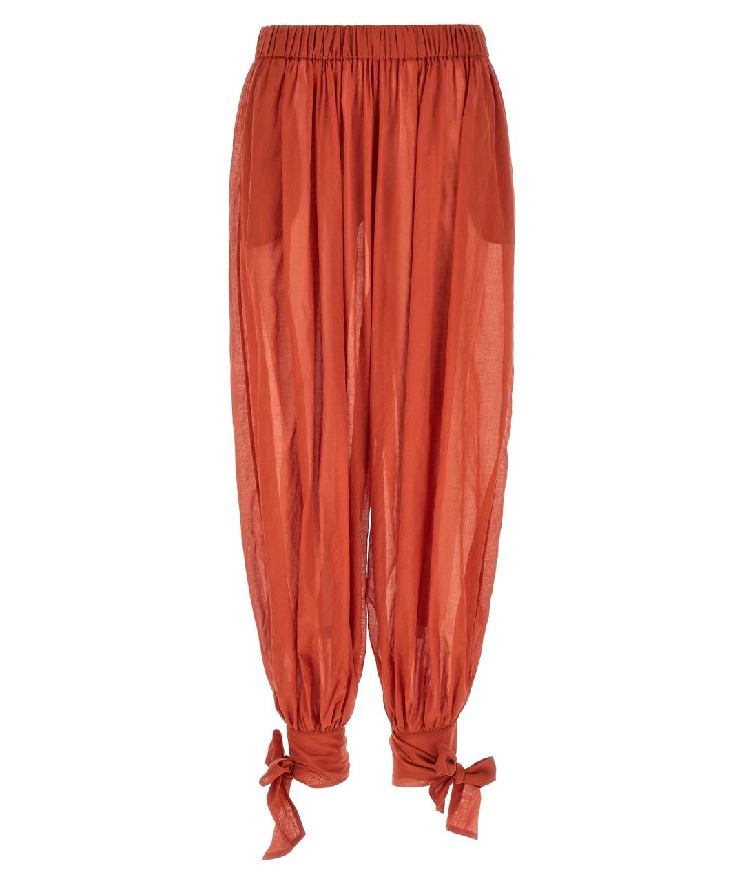 THE ANDAMANE Оранжевое хлопковые прямые брюки, фото 1