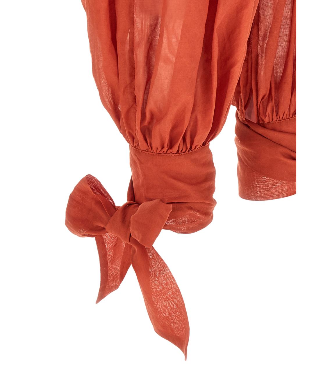 THE ANDAMANE Оранжевое хлопковые прямые брюки, фото 5