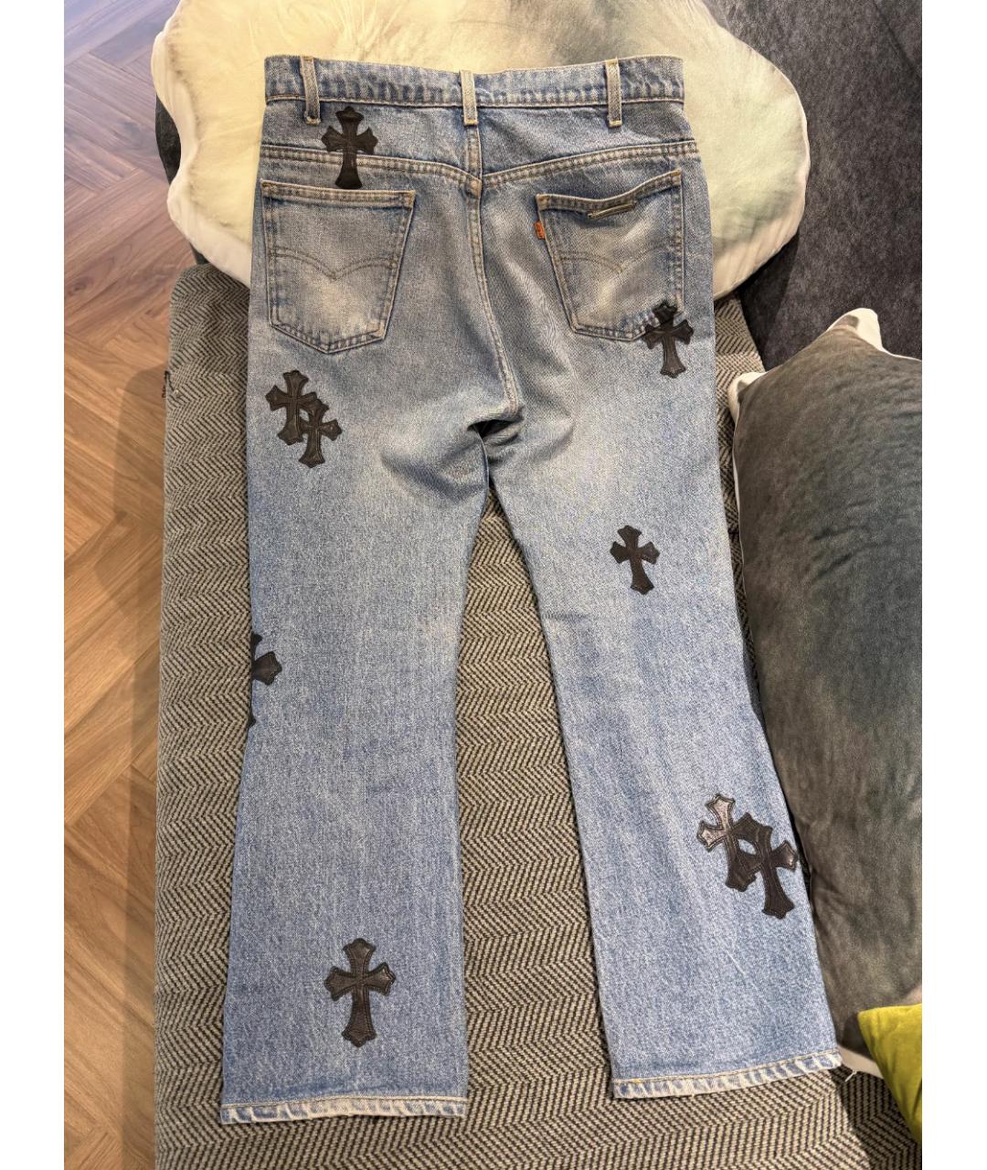 CHROME HEARTS Голубые прямые джинсы, фото 2