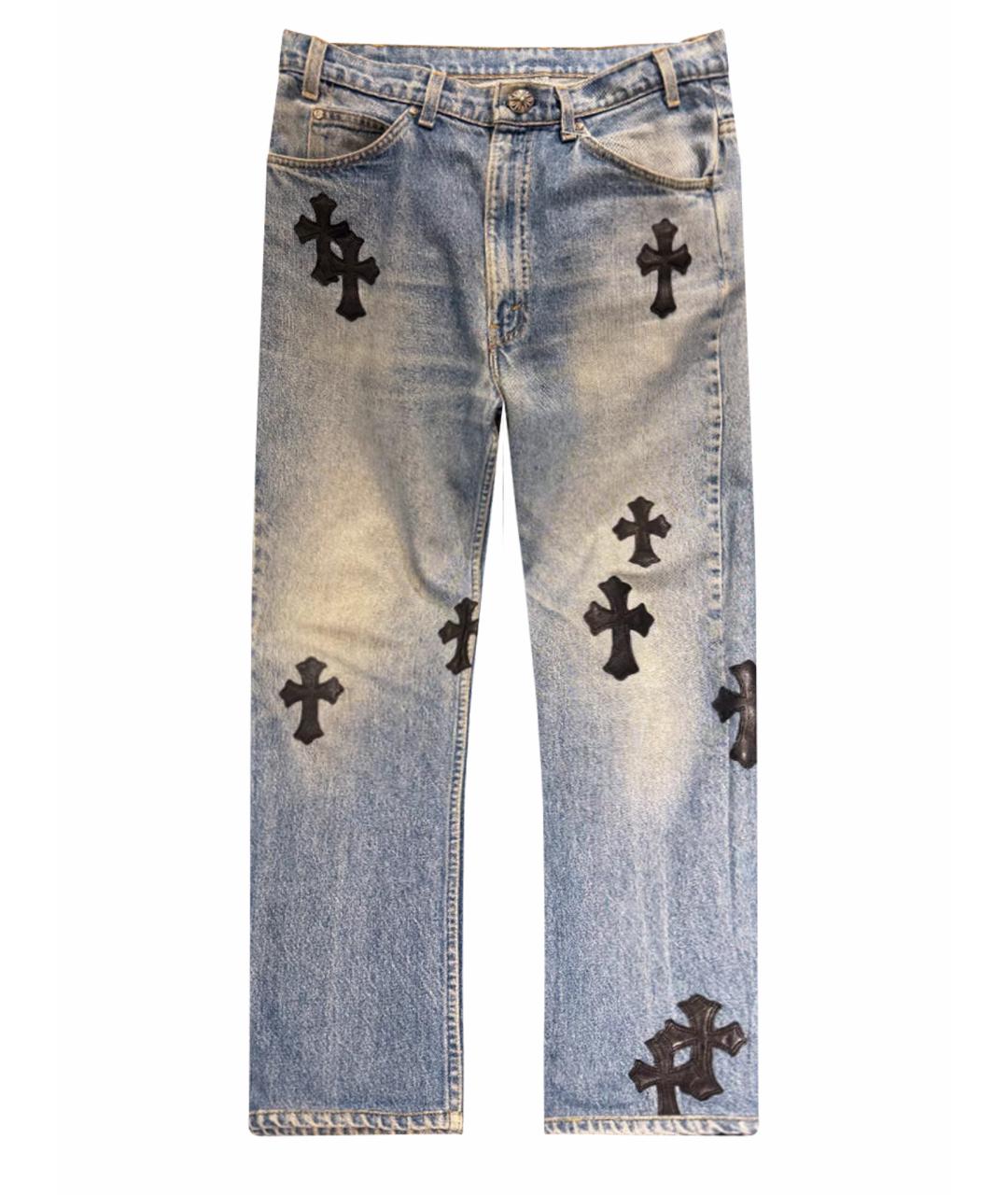 CHROME HEARTS Голубые прямые джинсы, фото 1