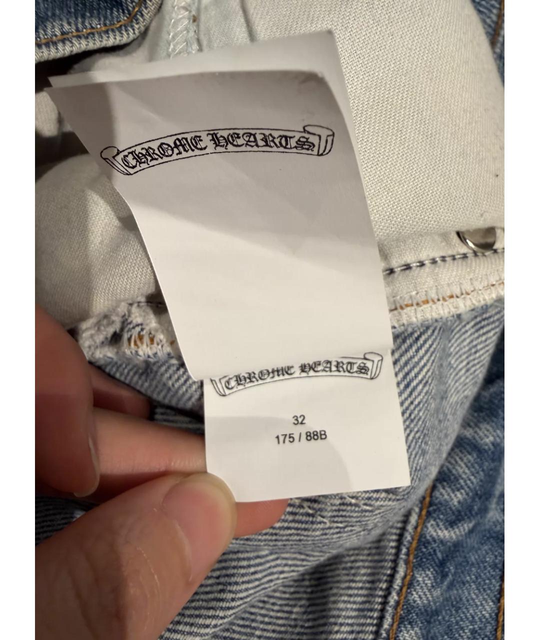 CHROME HEARTS Голубые прямые джинсы, фото 4