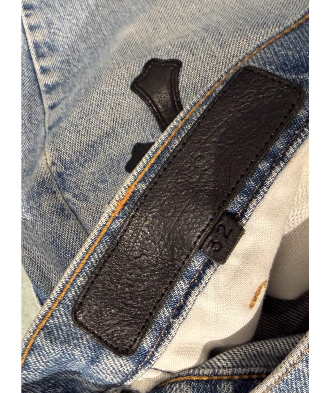 CHROME HEARTS Голубые прямые джинсы, фото 3