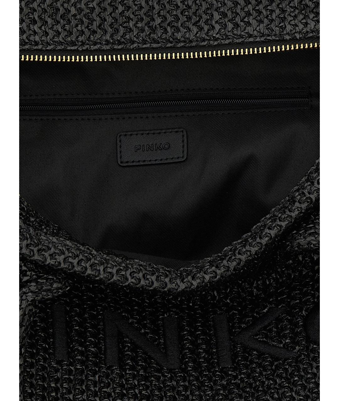 PINKO Черная синтетическая сумка тоут, фото 4