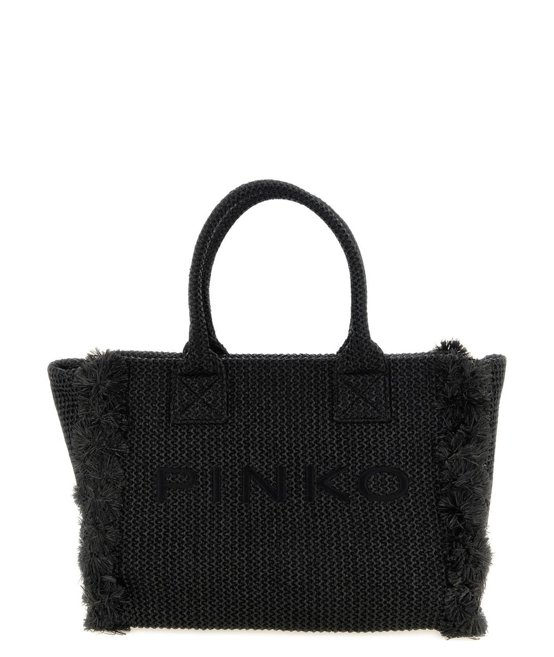 PINKO Черная синтетическая сумка тоут, фото 1