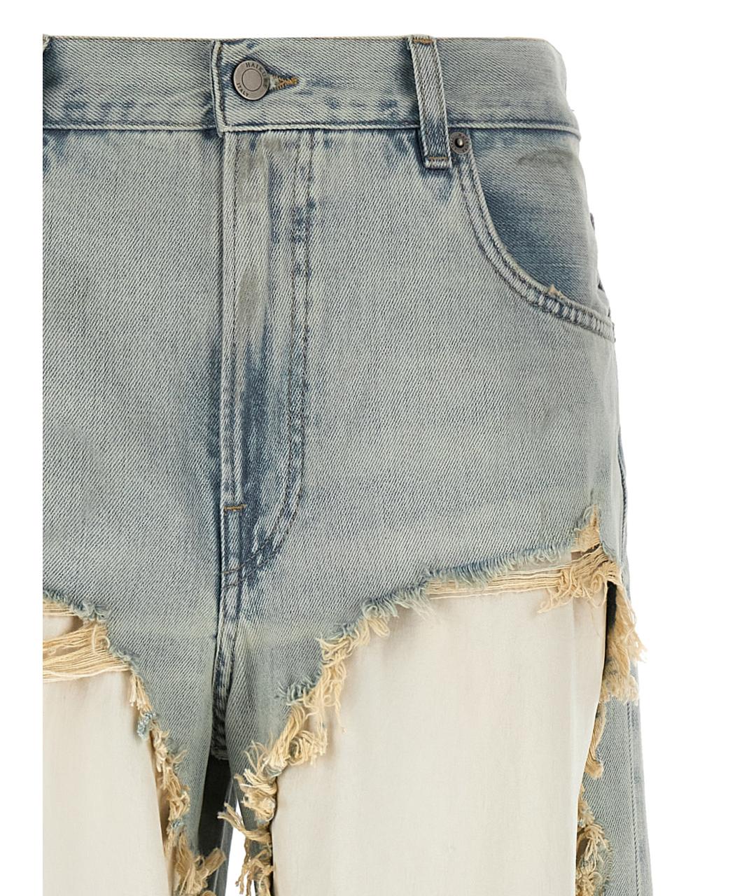 HAIKURE Голубые хлопковые прямые джинсы, фото 3