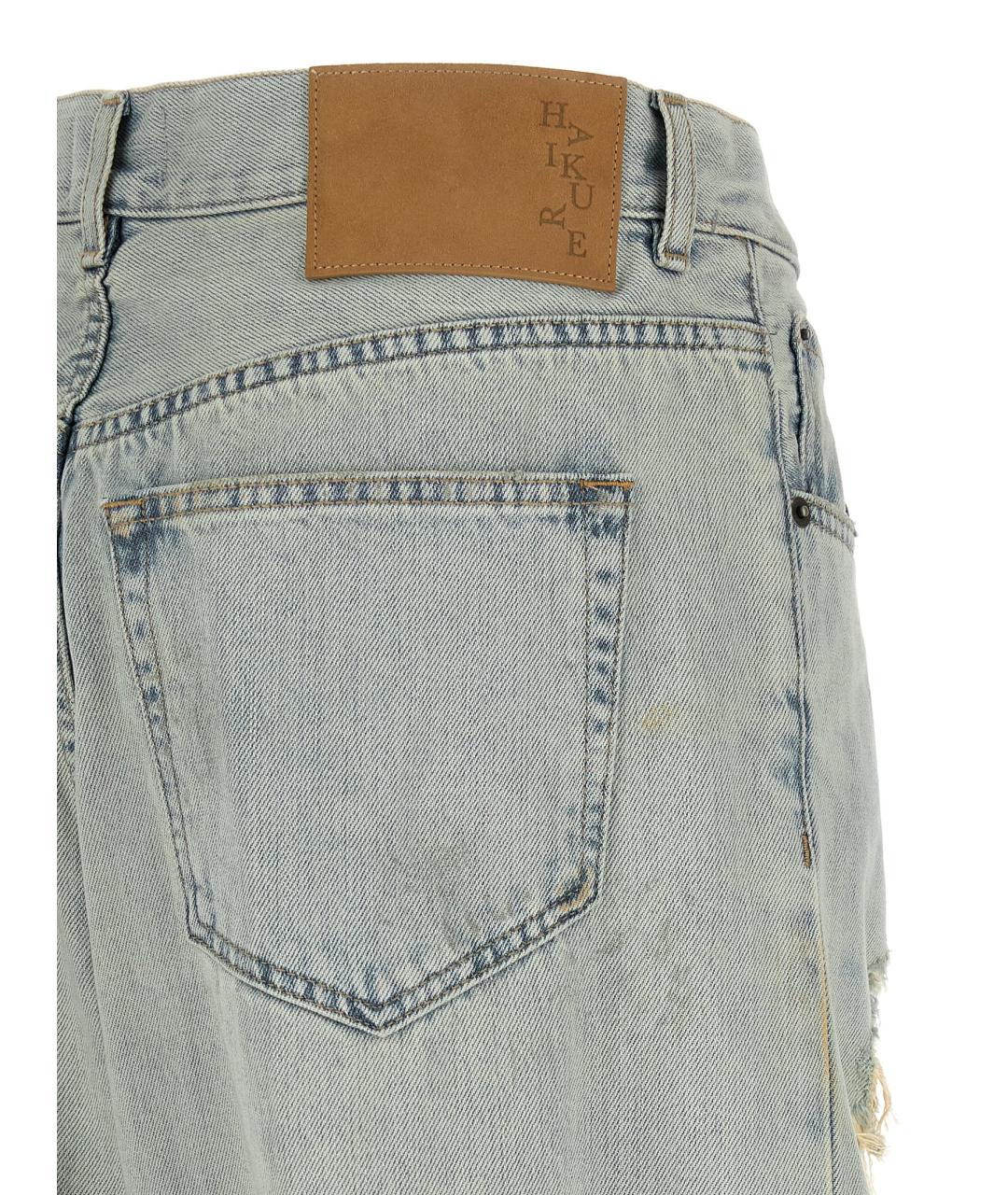 HAIKURE Голубые хлопковые прямые джинсы, фото 4