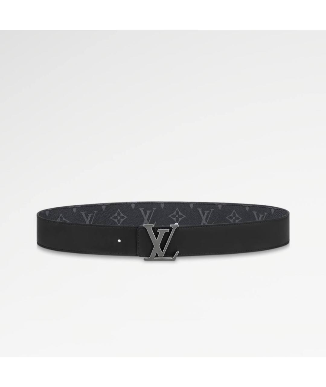 LOUIS VUITTON Черный кожаный ремень, фото 2