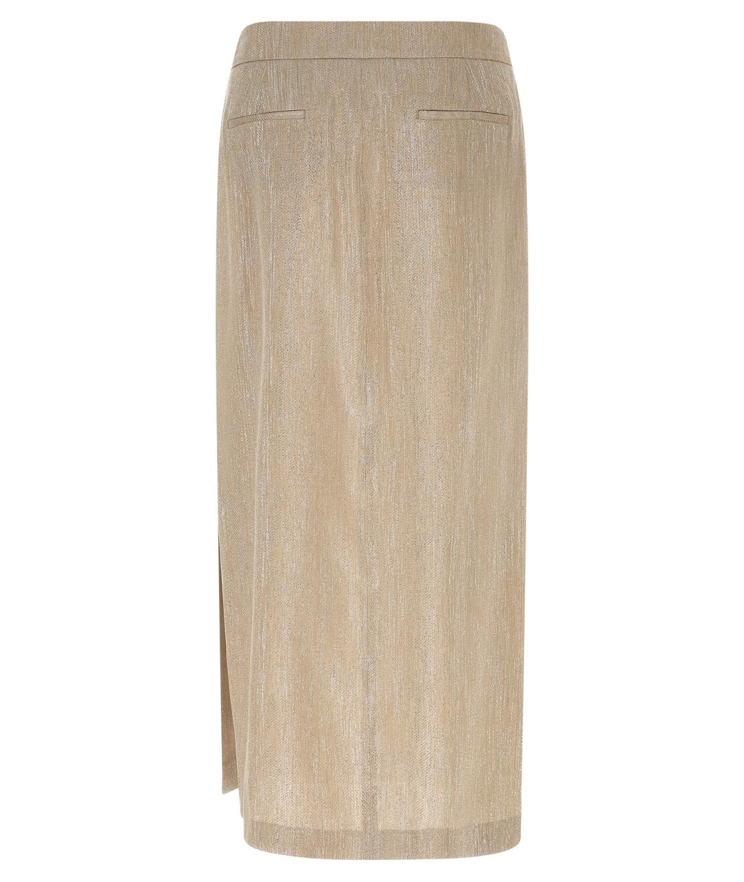 PESERICO Бежевая вискозная юбка миди, фото 2