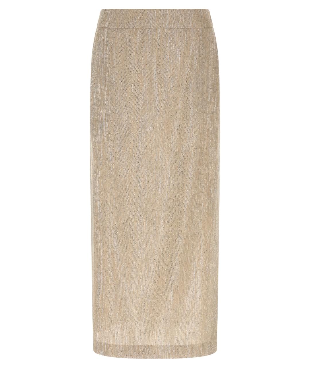 PESERICO Бежевая вискозная юбка миди, фото 1