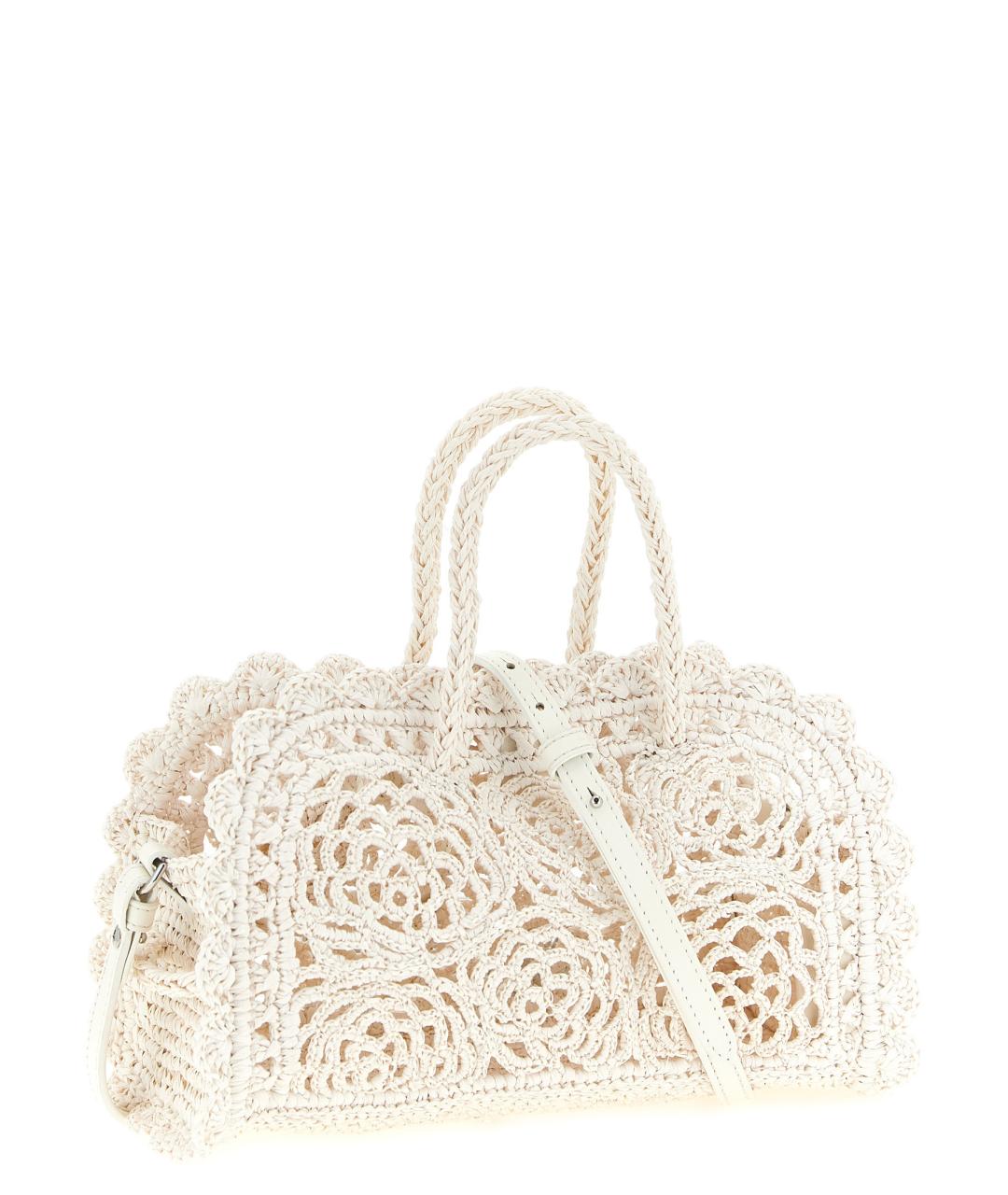 JACQUEMUS Белая пелетеная сумка тоут, фото 2