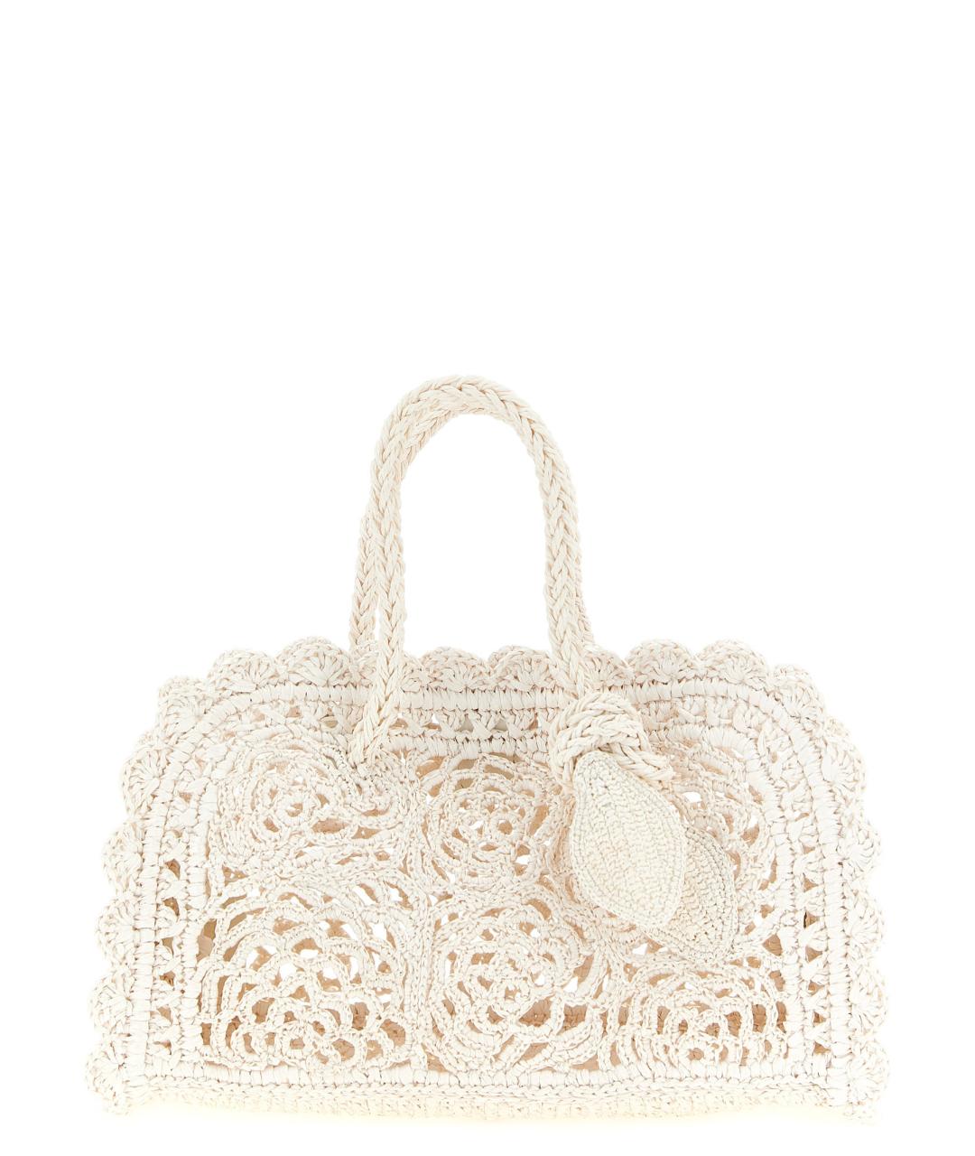 JACQUEMUS Белая пелетеная сумка тоут, фото 1