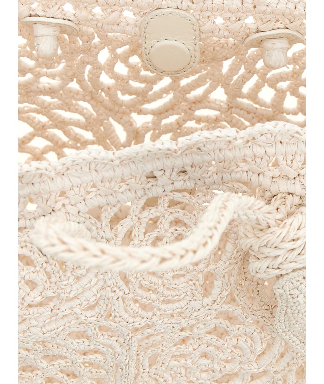 JACQUEMUS Белая пелетеная сумка тоут, фото 4