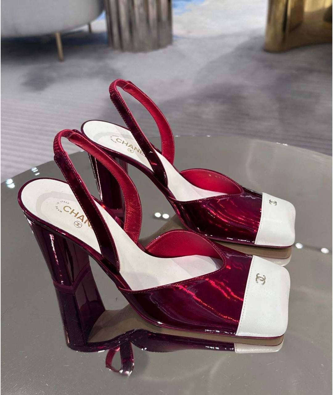 CHANEL Красные кожаные туфли, фото 2