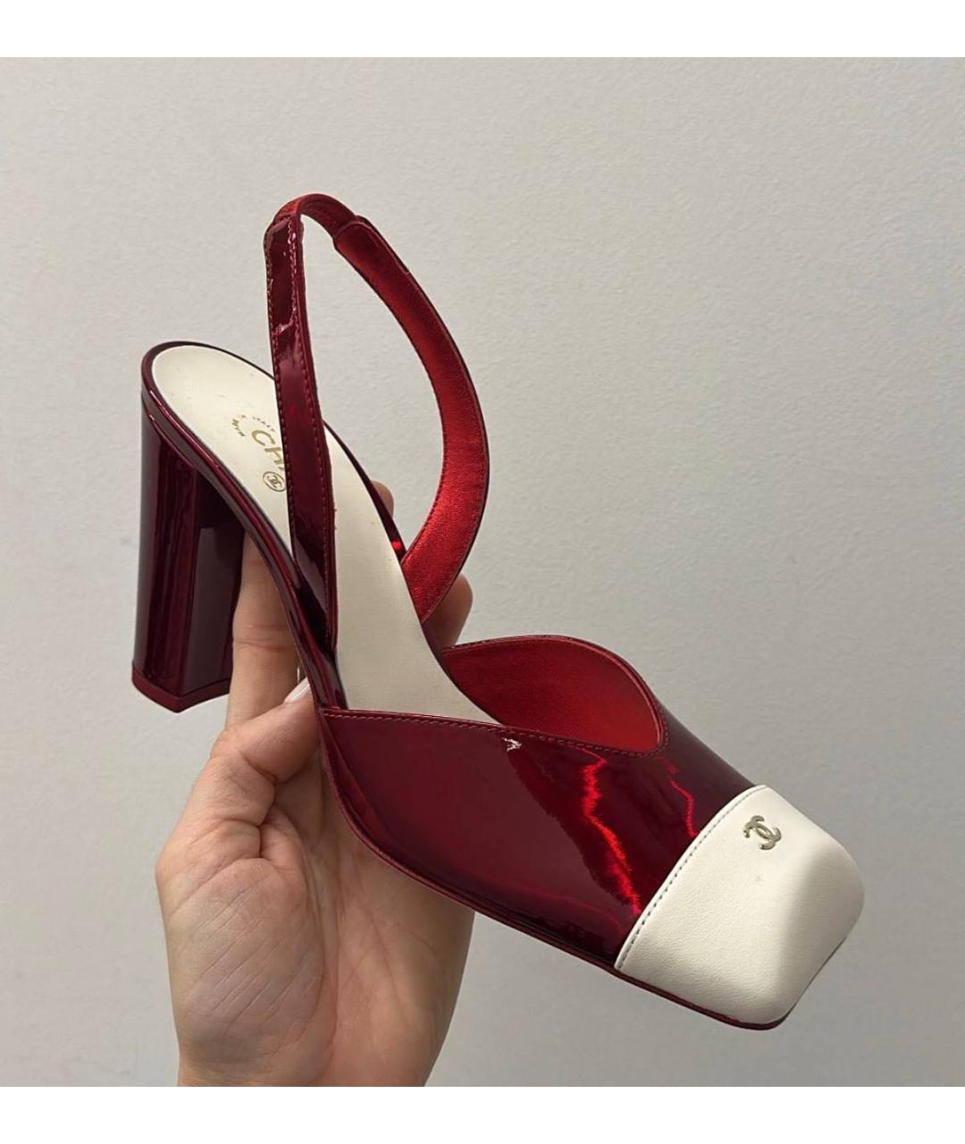 CHANEL Красные кожаные туфли, фото 3