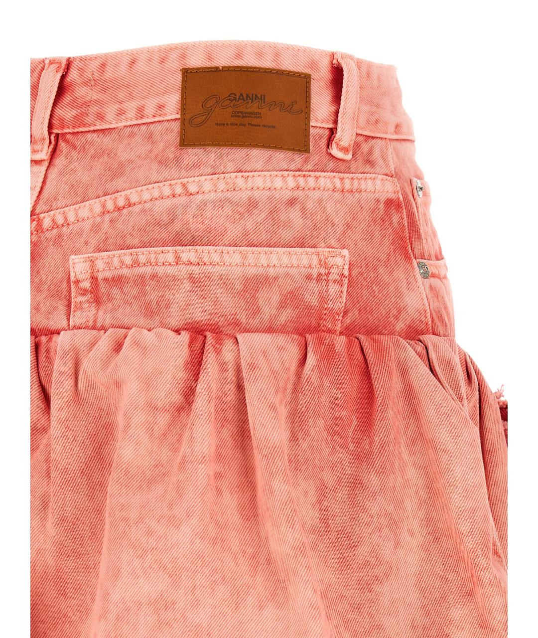 GANNI Розовая хлопковая юбка мини, фото 4