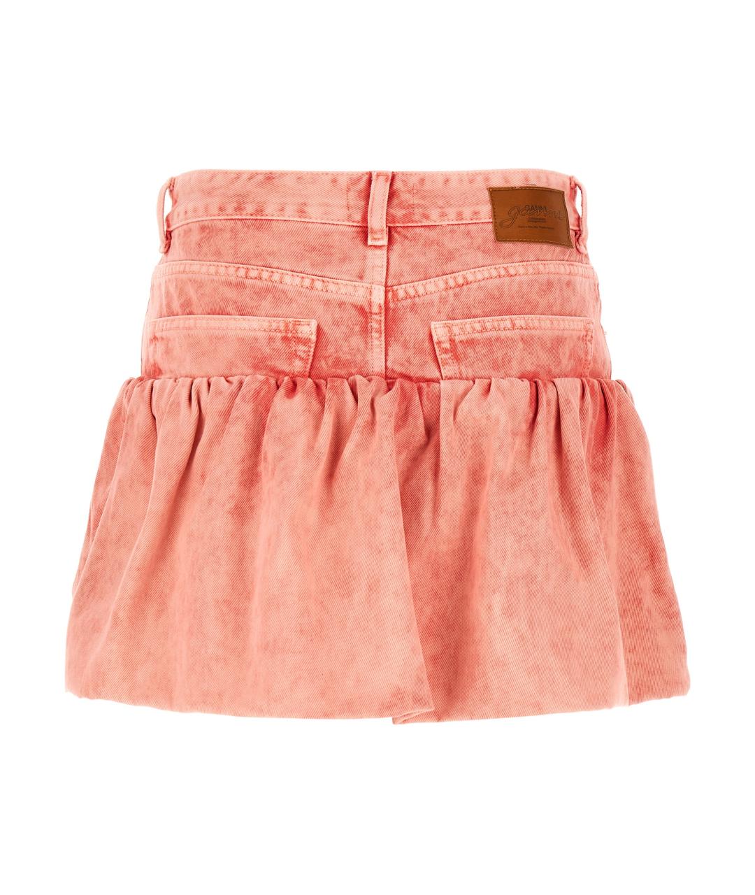 GANNI Розовая хлопковая юбка мини, фото 2