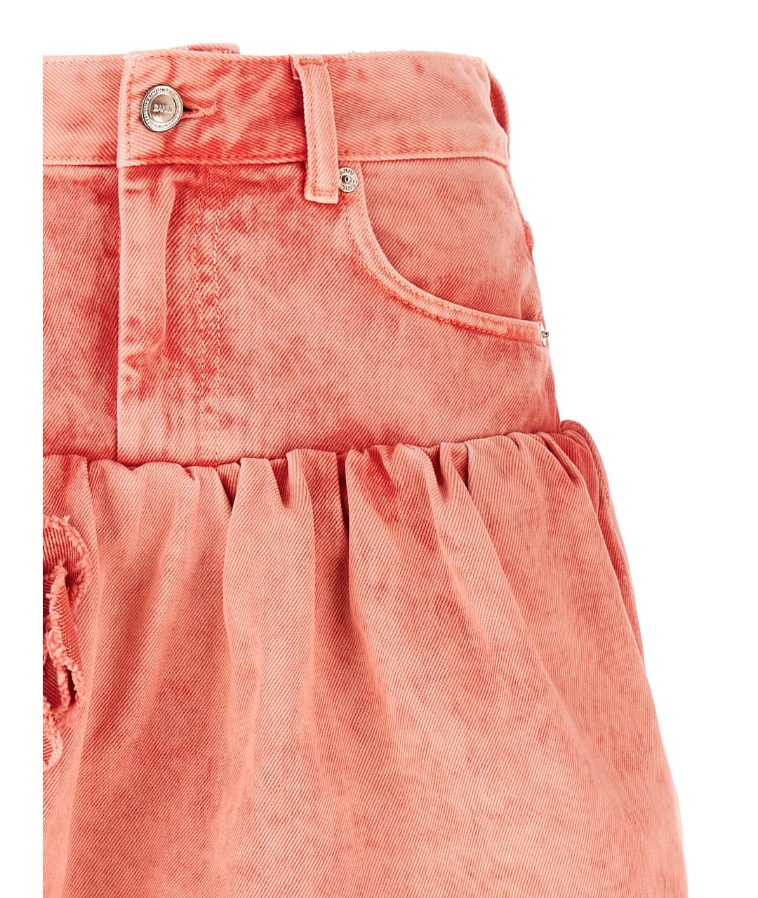 GANNI Розовая хлопковая юбка мини, фото 3