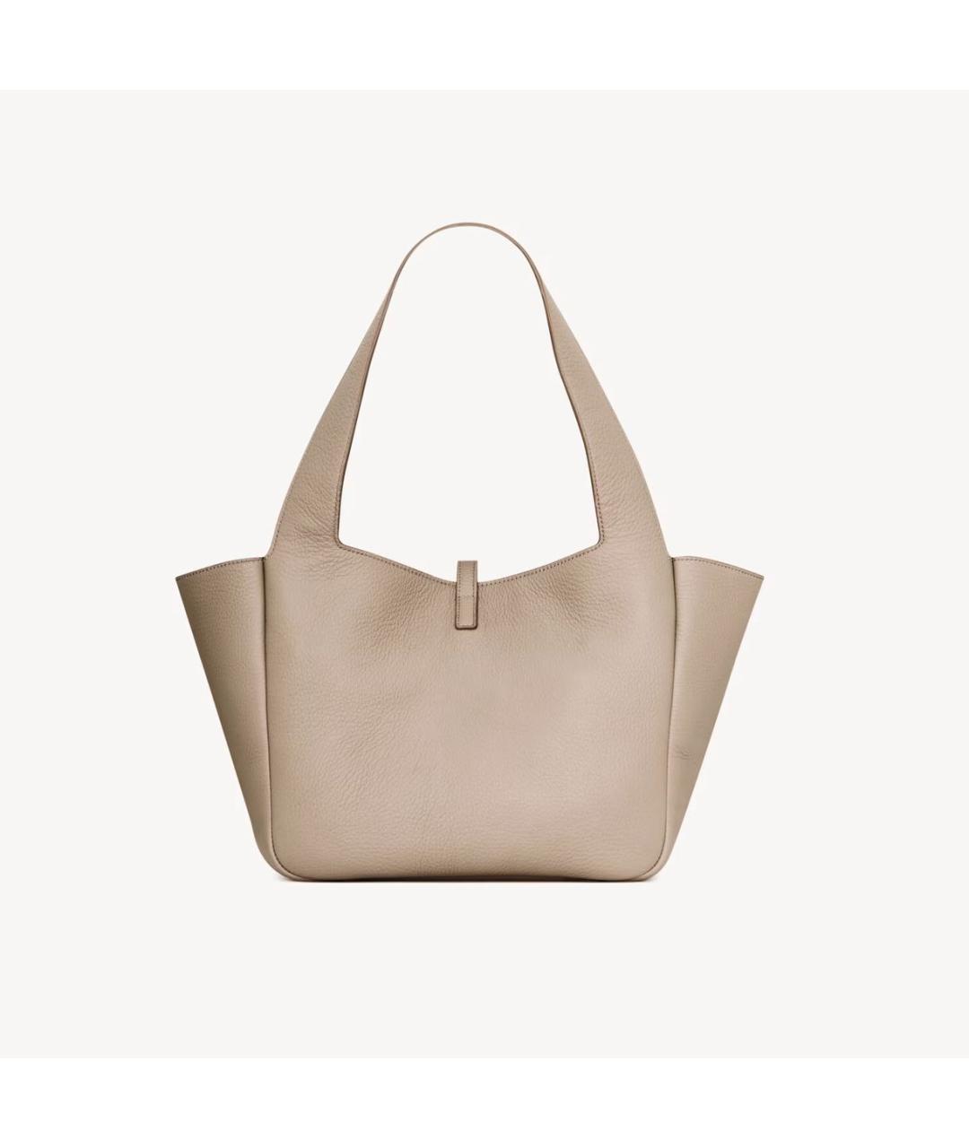 SAINT LAURENT Бежевая кожаная сумка тоут, фото 3