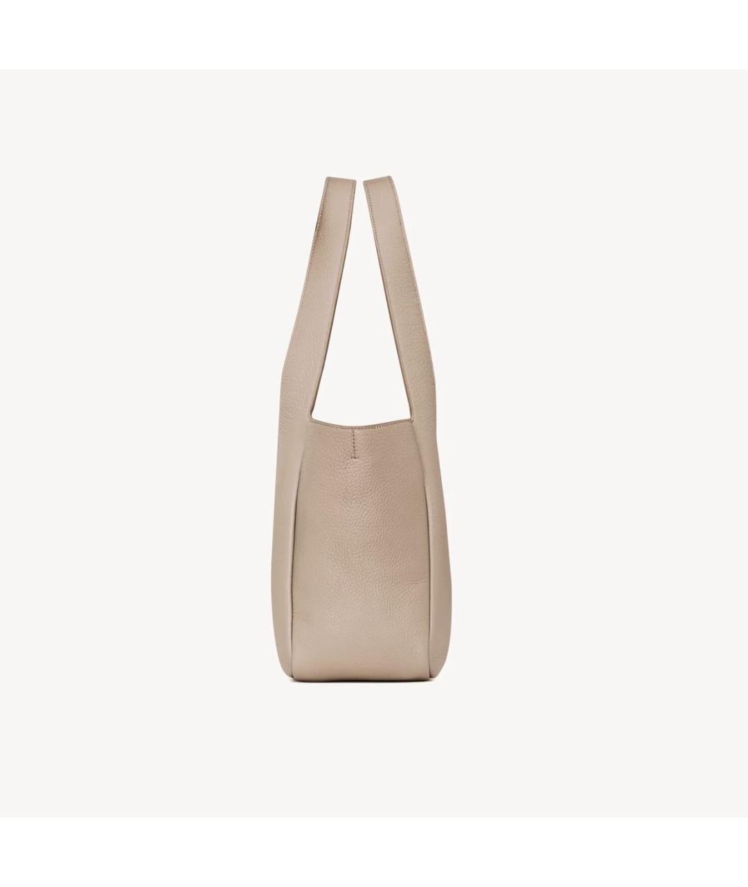 SAINT LAURENT Бежевая кожаная сумка тоут, фото 4