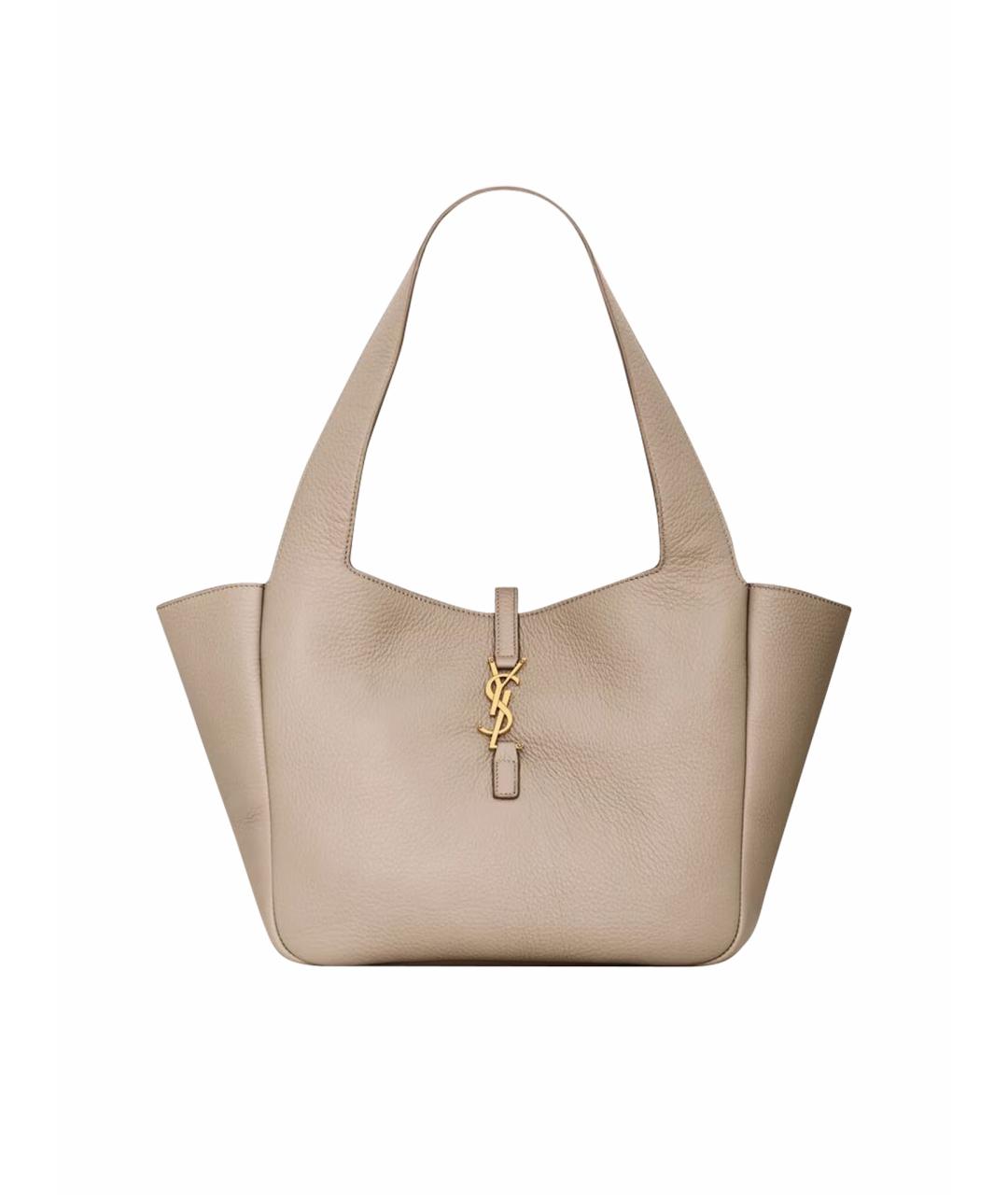 SAINT LAURENT Бежевая кожаная сумка тоут, фото 5