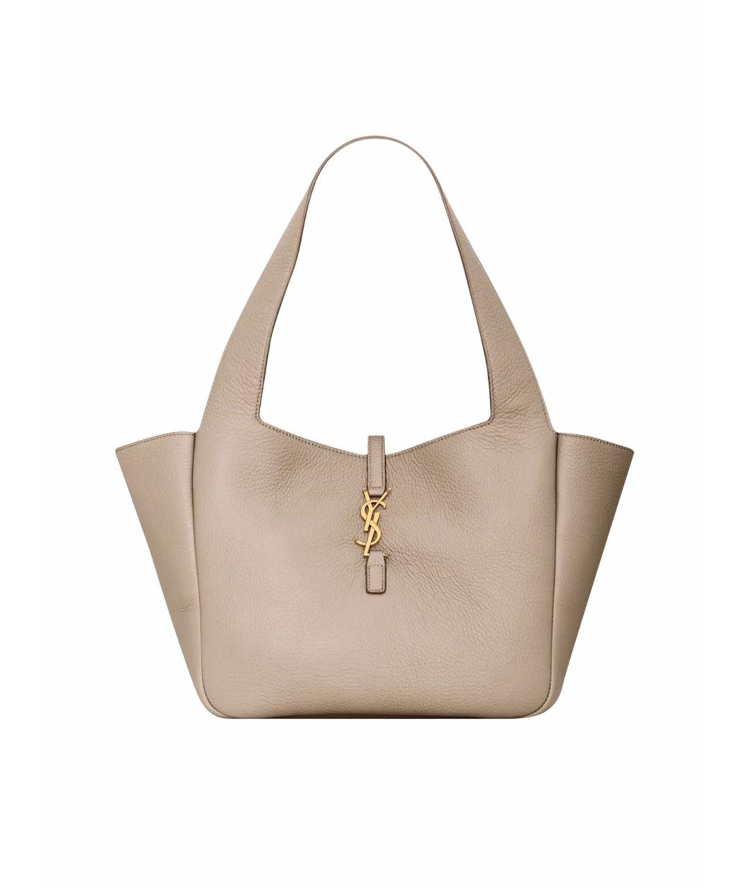SAINT LAURENT Бежевая кожаная сумка тоут, фото 1