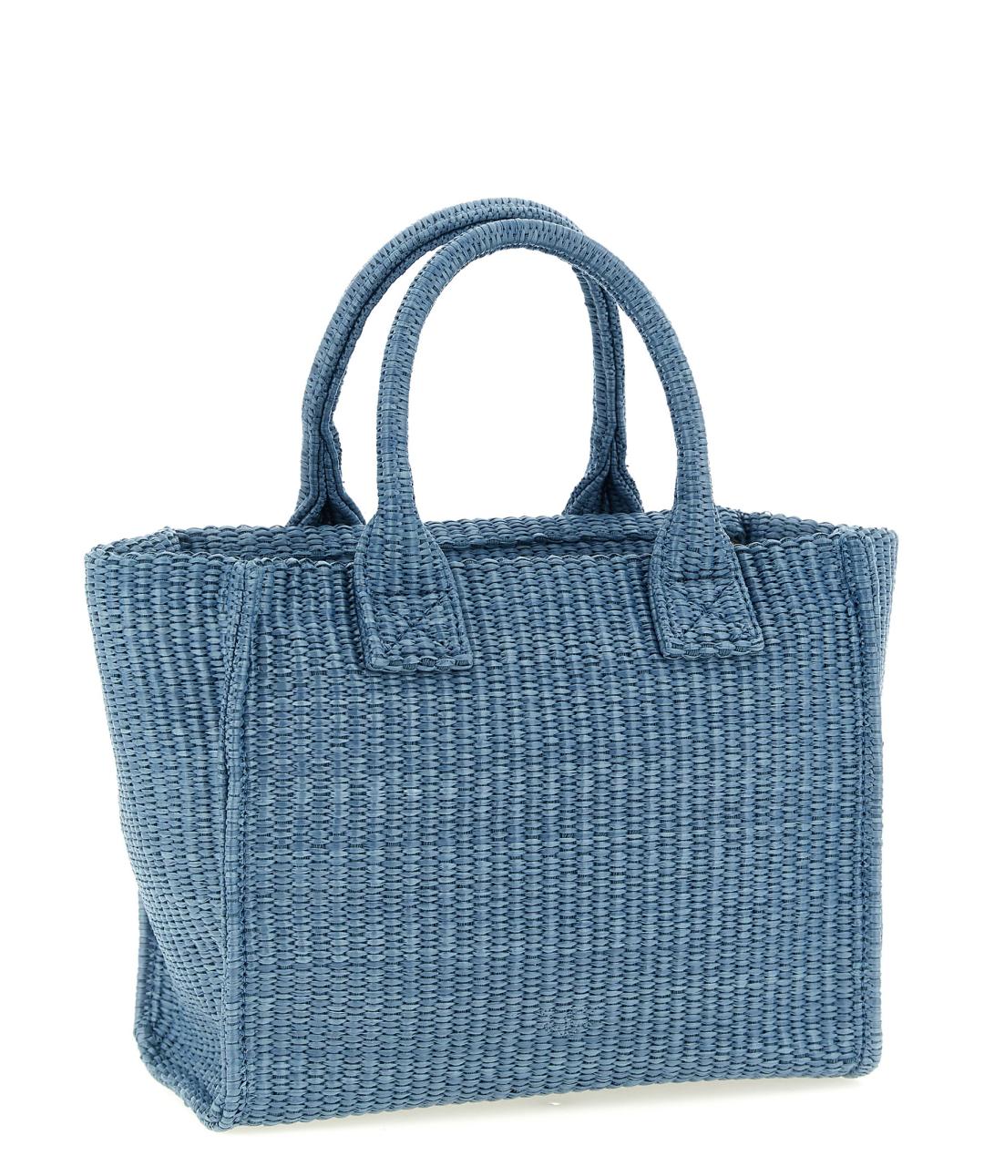 PINKO Голубая синтетическая сумка тоут, фото 2