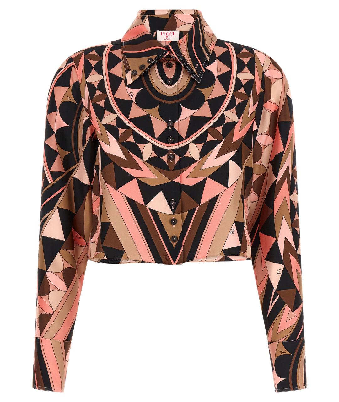 EMILIO PUCCI Розовая шелковая рубашка, фото 1