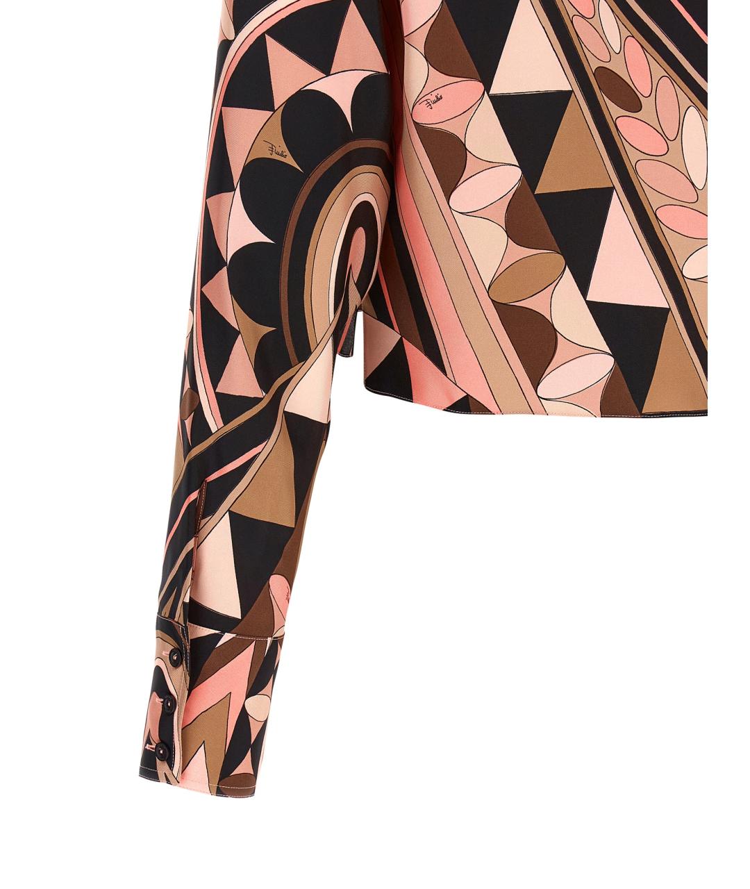 EMILIO PUCCI Розовая шелковая рубашка, фото 4