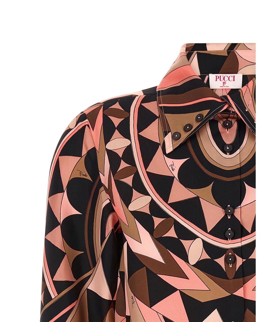 EMILIO PUCCI Розовая шелковая рубашка, фото 3